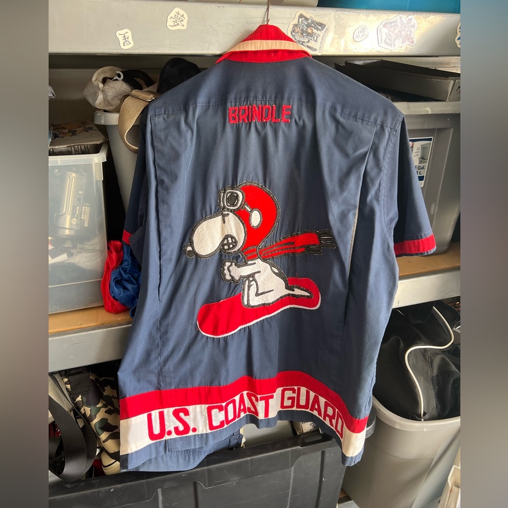Vintage coast guard embroidered shirt from 1950s or earlier